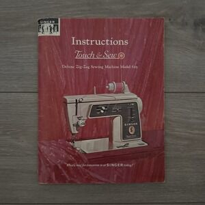Vtg SINGER Touch & Sew Deluxe Zig Zag Sewing Machine‎ Model 625 USERS MANUAL